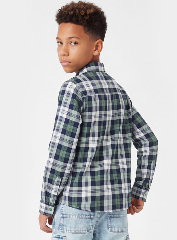 Boys Checked Regular Fit Shirt
