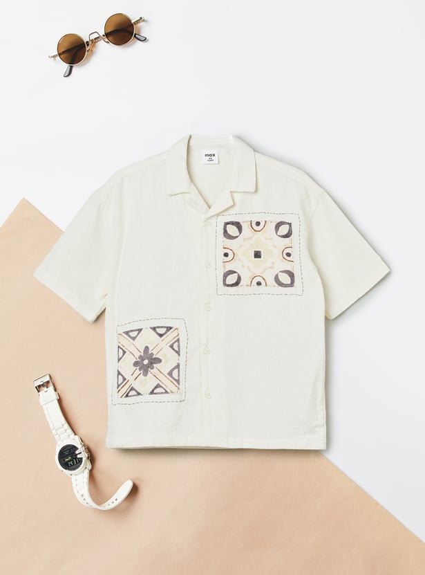 Boys Embellished Oversized Shirt