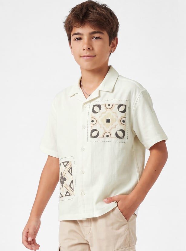 Boys Embellished Oversized Shirt