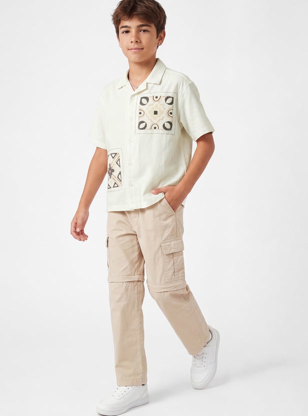 Boys Embellished Oversized Shirt