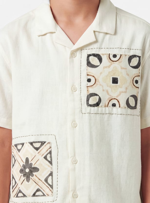 Boys Embellished Oversized Shirt