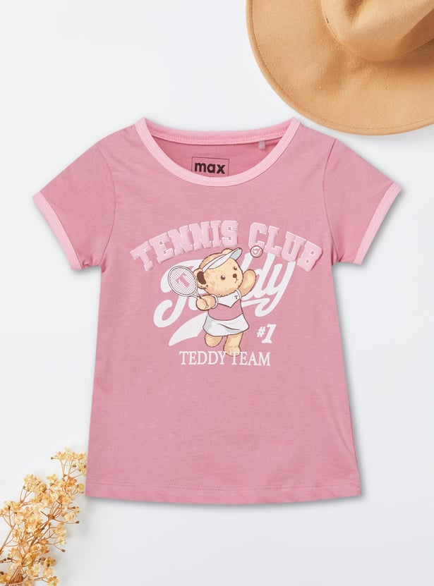 Girls Teddy Printed T-shirt