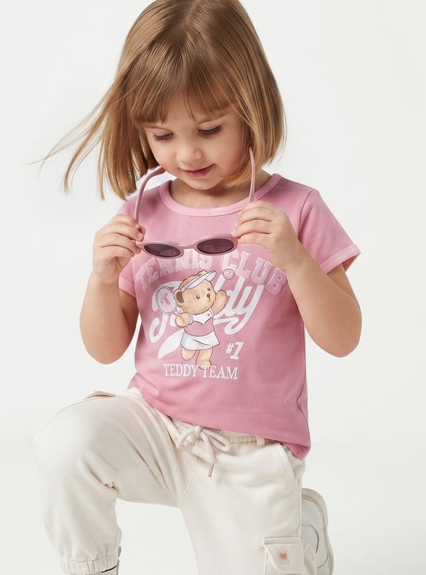Girls Teddy Printed T-shirt