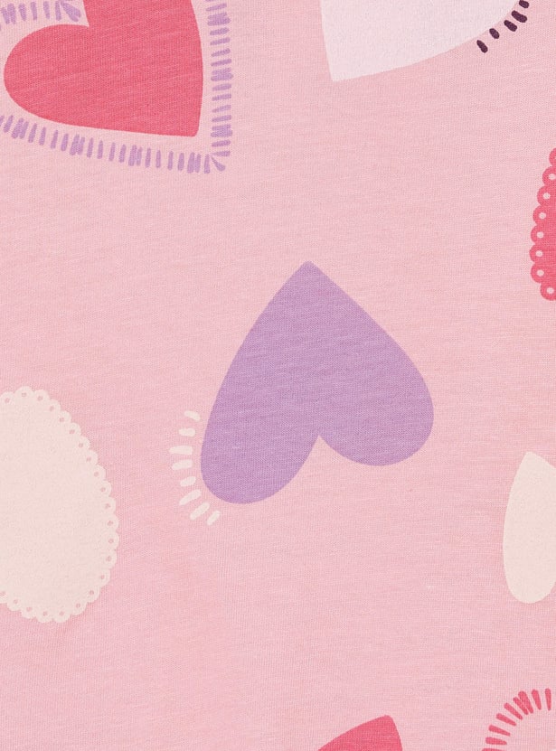 Girls Heart Printed T-shirt
