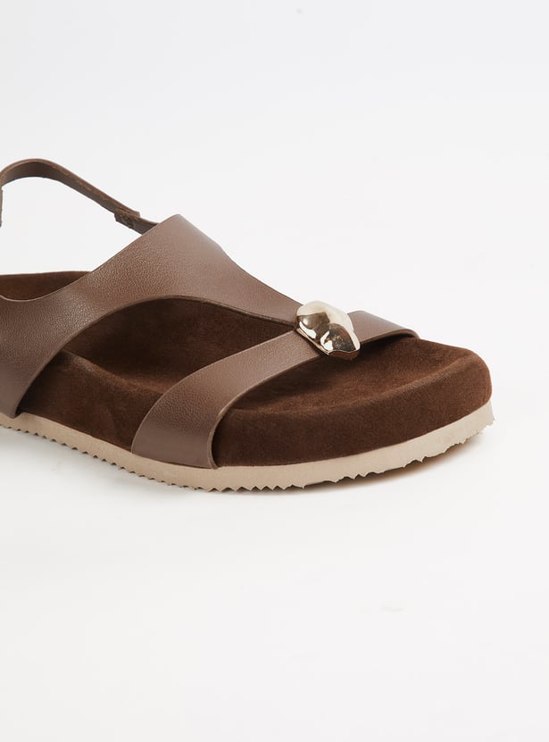 Women Solid T-strap Sandals