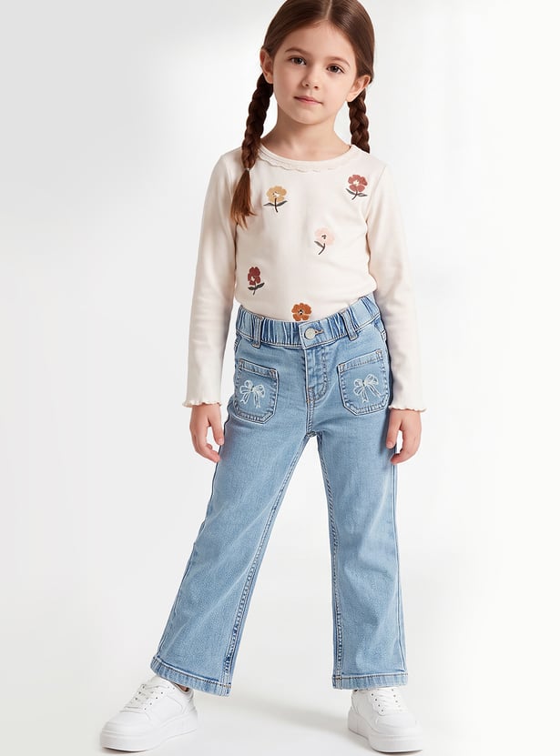 Girls Embroidered Jeans