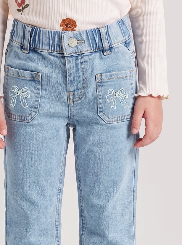 Girls Embroidered Jeans