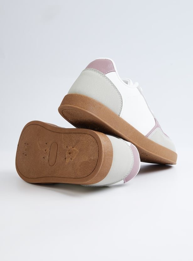 Women Contrast Overlay Sneakers