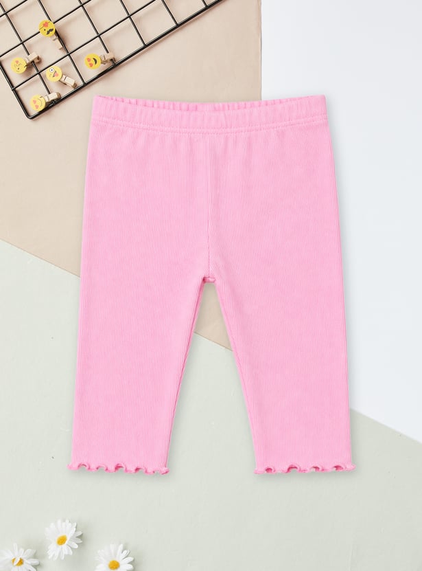Girls Ribbed Leggings - Pack of 2