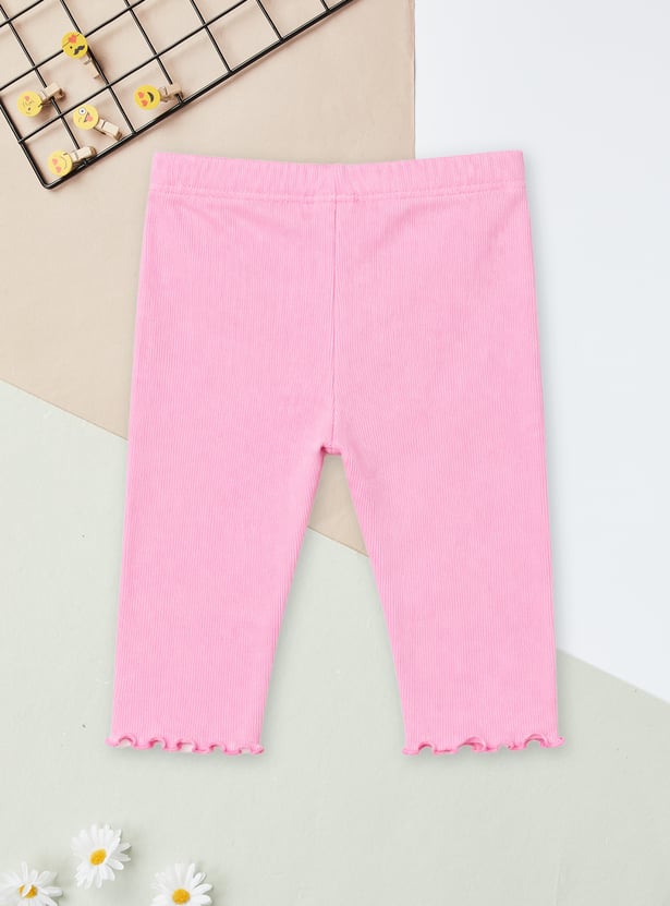 Girls Ribbed Leggings - Pack of 2
