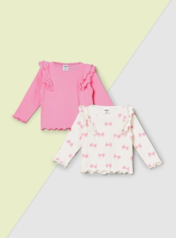 Girls Printed Tops - Pack of 2