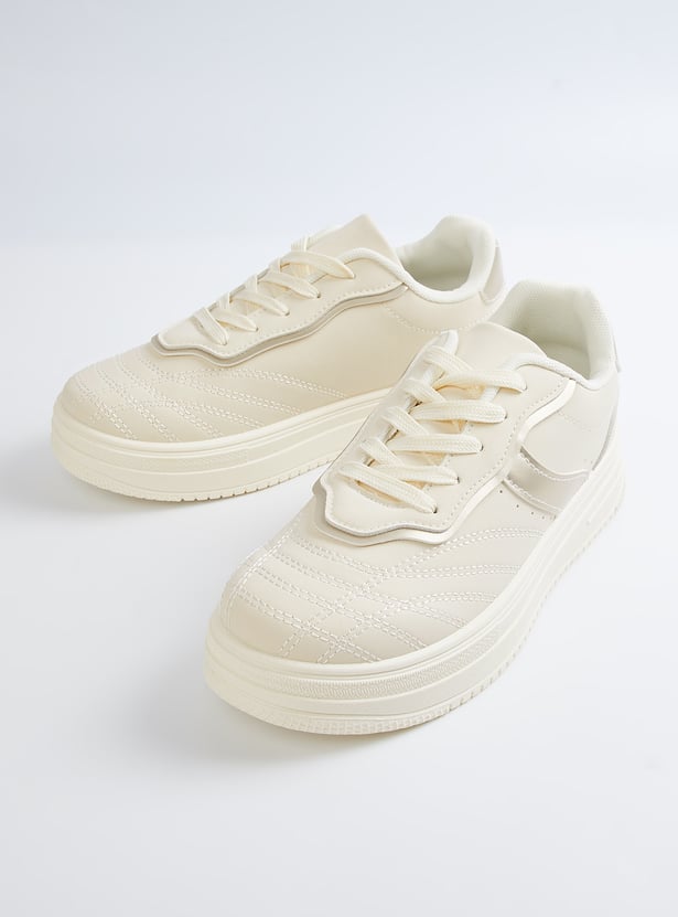 Women Metallic Overlay Sneakers