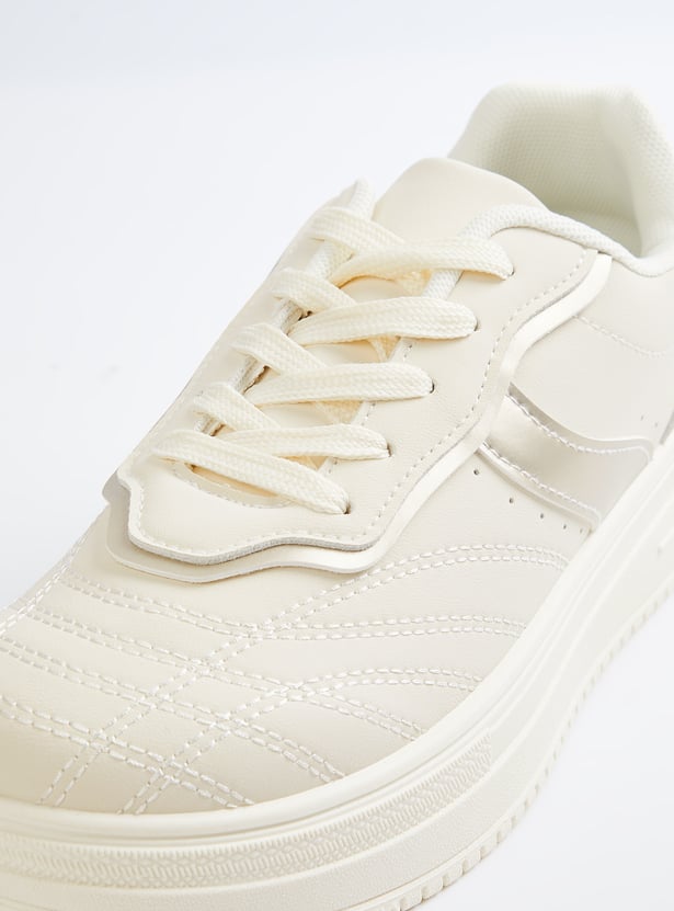 Women Metallic Overlay Sneakers