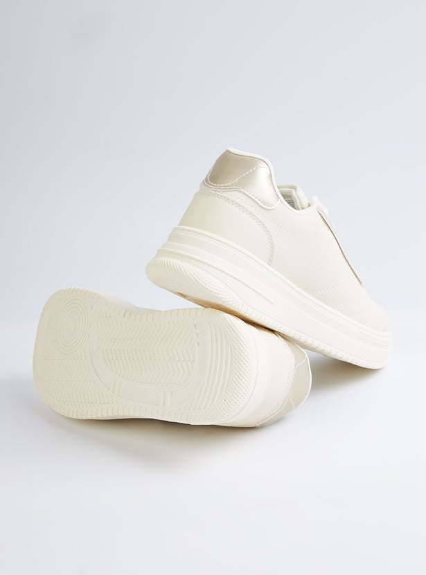 Women Metallic Overlay Sneakers