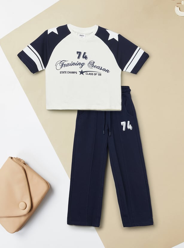 Girls Printed Trousers Set
