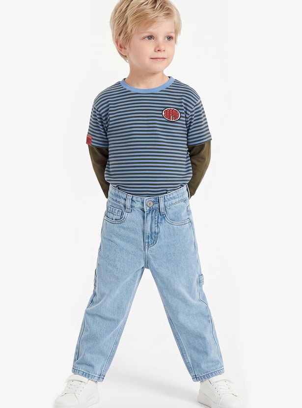 Boys Mid-Wash Carpenter Jeans