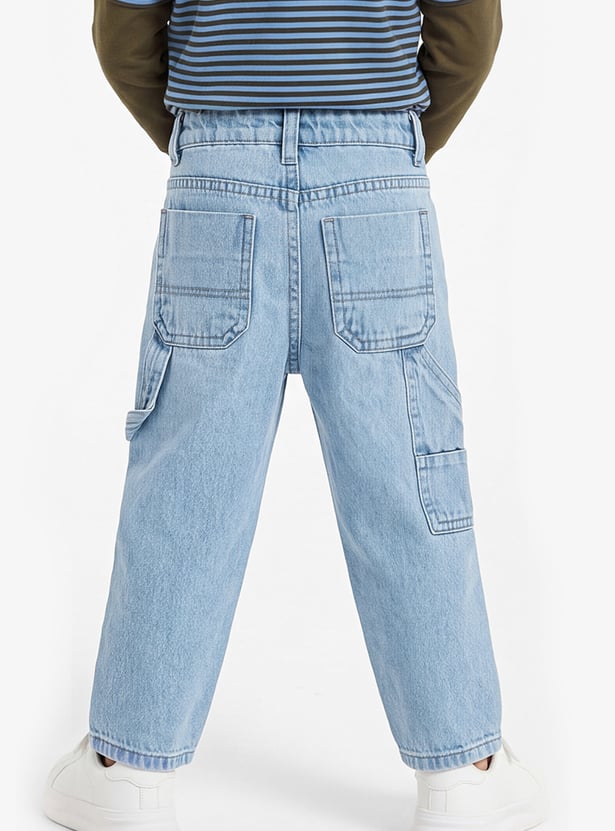 Boys Mid-Wash Carpenter Jeans