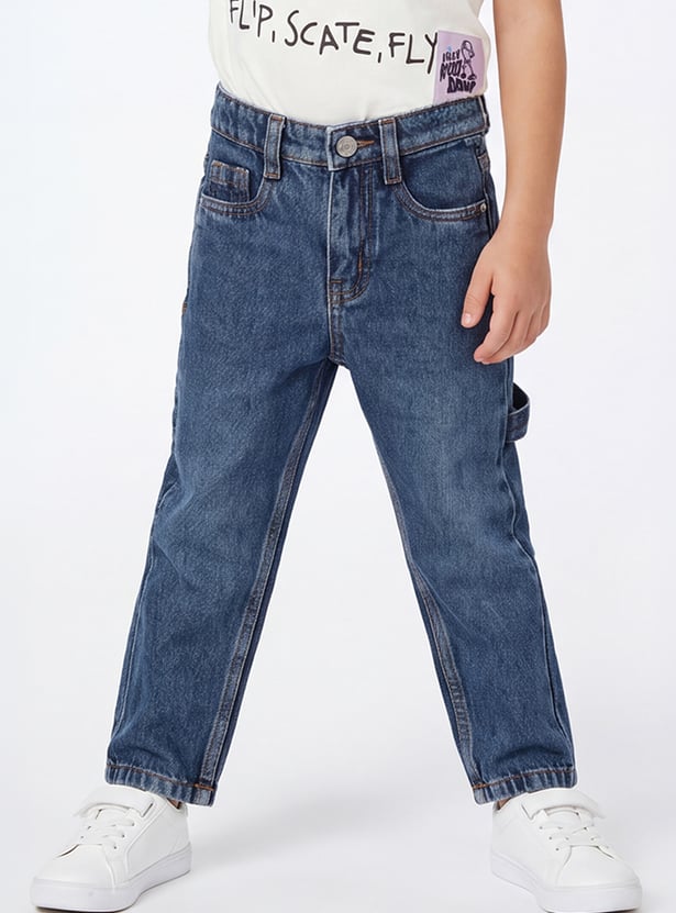 Boys Stone Wash Carpenter Fit Jeans