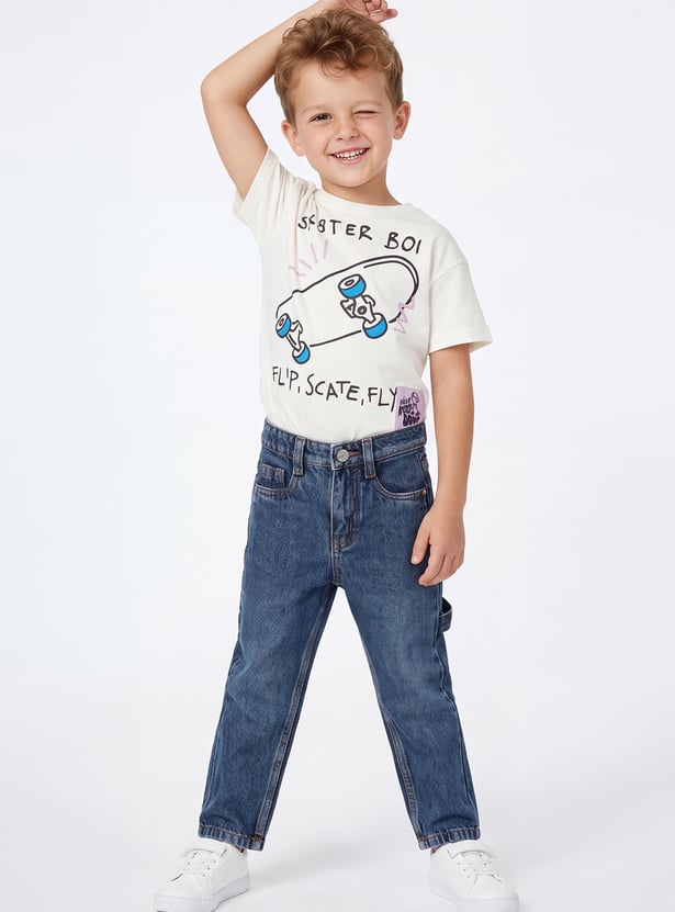 Boys Stone Wash Carpenter Fit Jeans