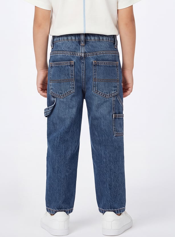 Boys Stone Wash Carpenter Fit Jeans
