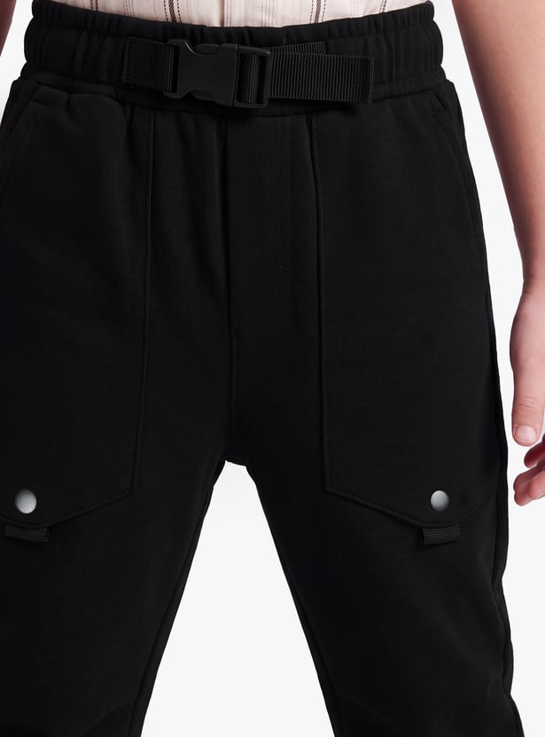 Boys Solid Relaxed Fit Joggers