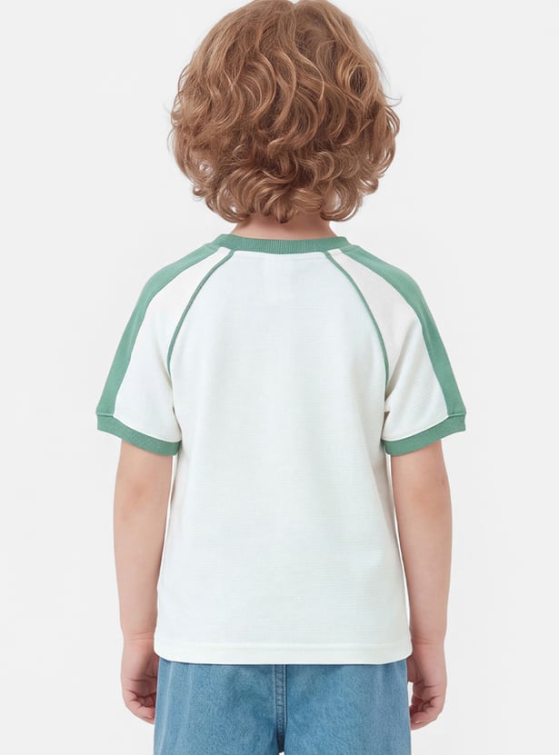 Boys Embroidered Raglan Sleeves T-shirt