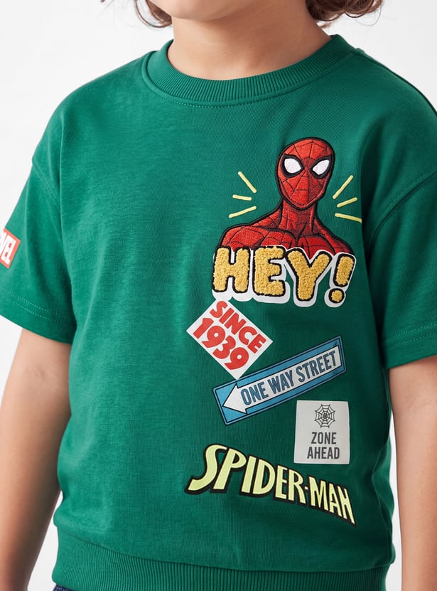 Boys Spiderman Printed Loose Fit T-shirt
