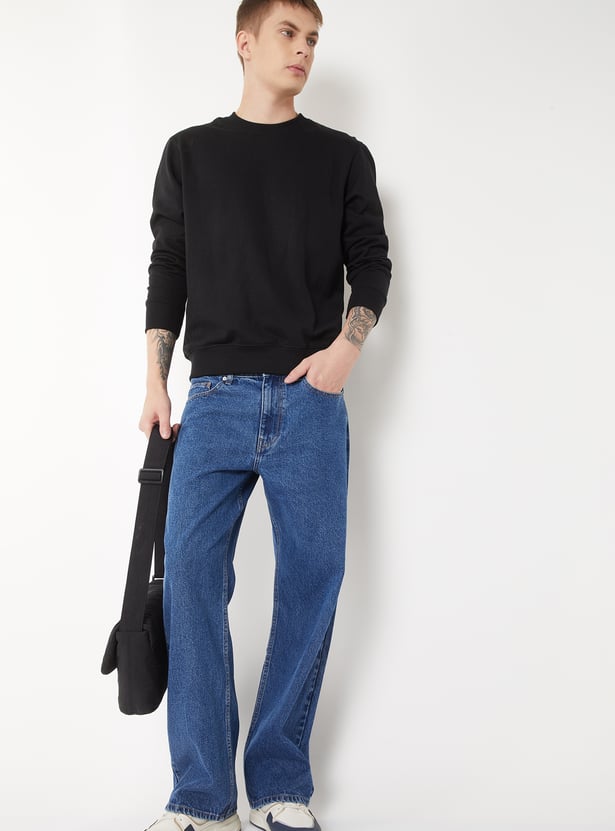 Men Solid Wash Relaxed Fit Jeans