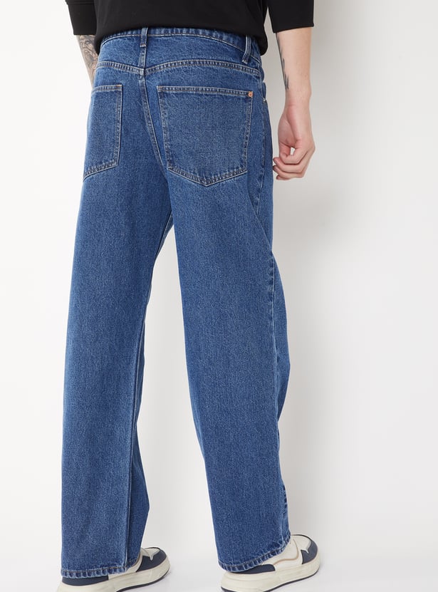 Men Solid Wash Relaxed Fit Jeans
