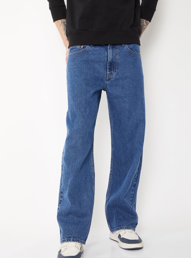 Men Solid Wash Relaxed Fit Jeans