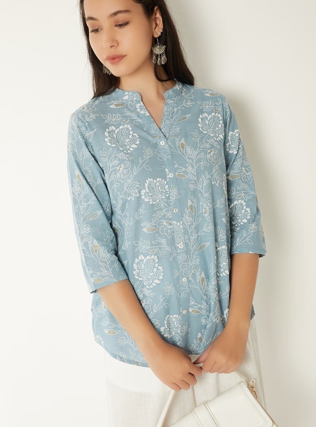 Women Floral Print Straight Kurti