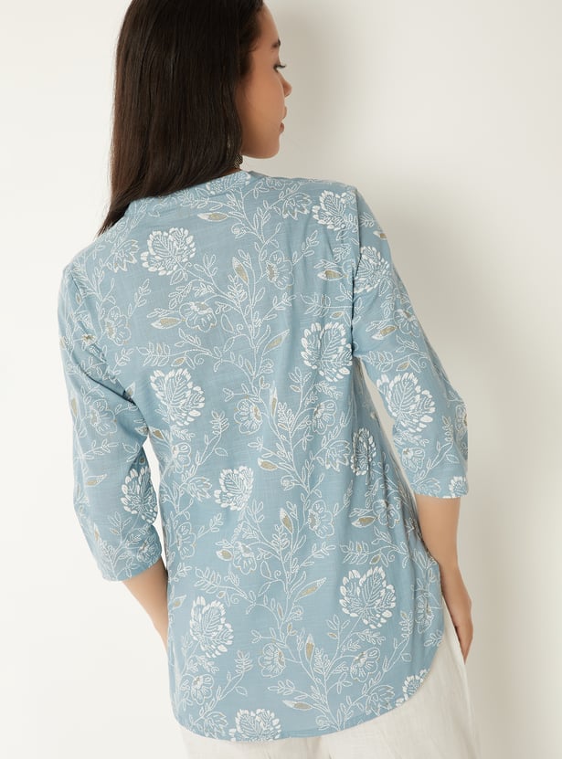 Women Floral Print Straight Kurti