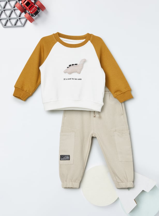 Boys Dinosaur Applique Joggers Set