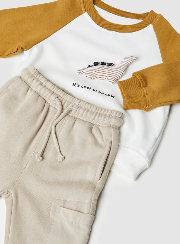 Boys Dinosaur Applique Joggers Set