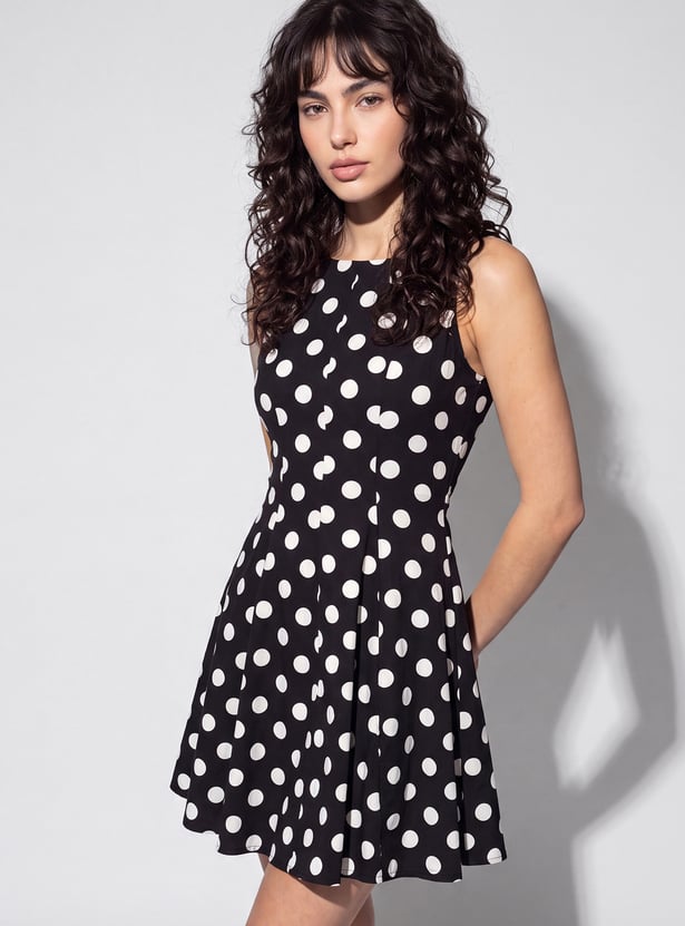 Women Polka Dot Skater Dress