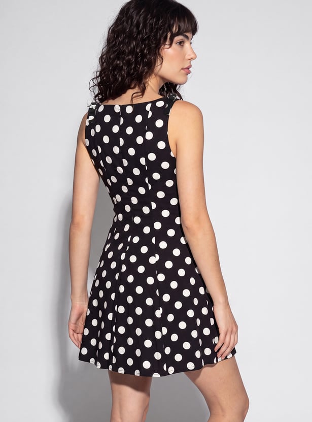 Women Polka Dot Skater Dress