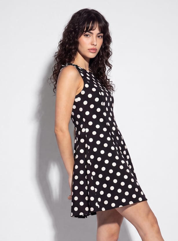 Women Polka Dot Skater Dress