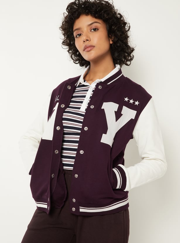 Women Printed Bomber Jacket