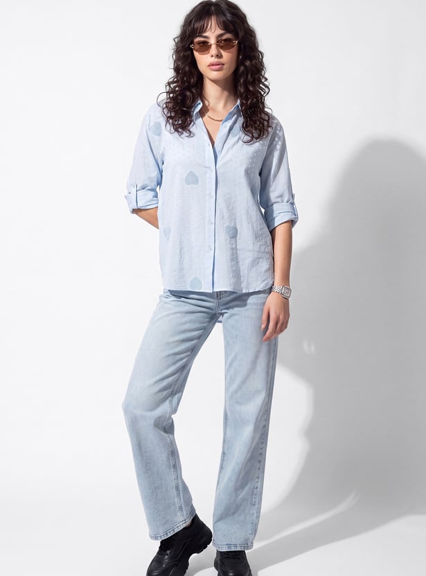 URB_N Women Embroidered Shirt