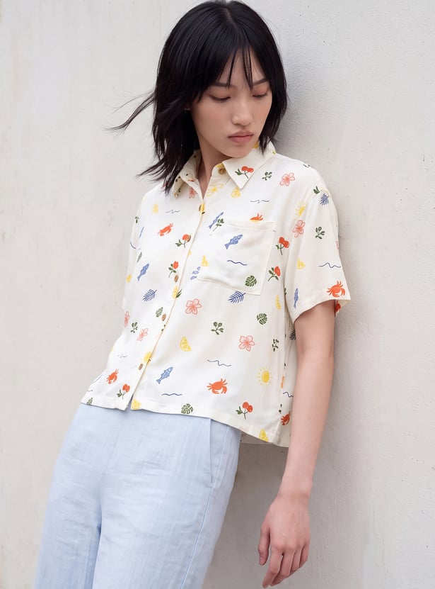 URB_N Women Printed Regular Fit Shirt