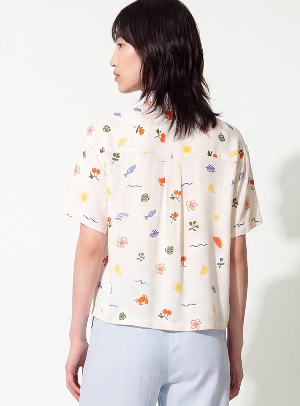 URB_N Women Printed Regular Fit Shirt