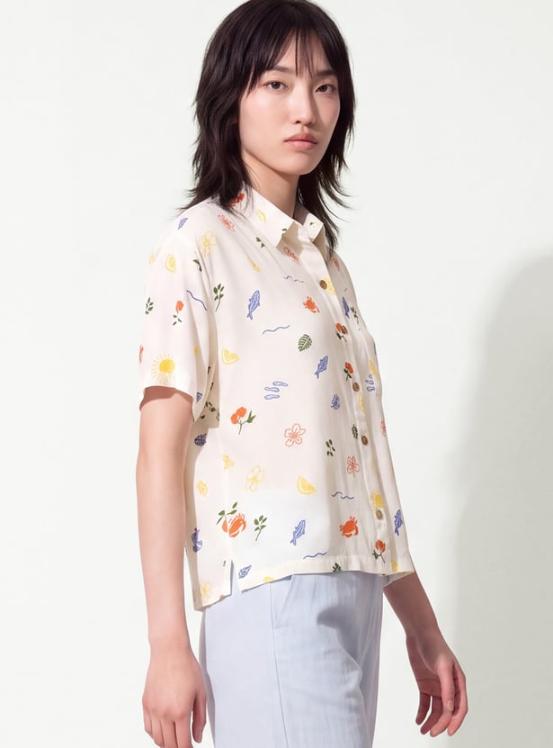 URB_N Women Printed Regular Fit Shirt