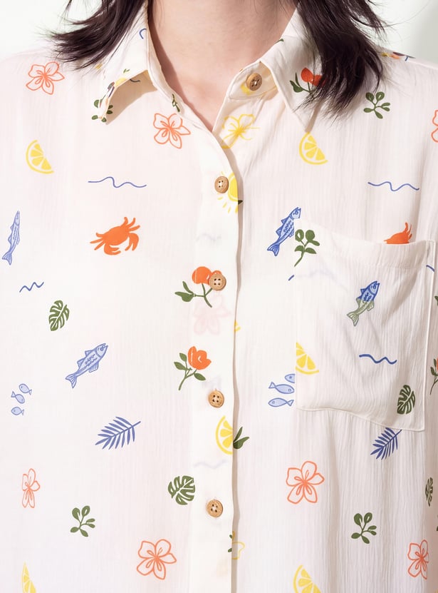 URB_N Women Printed Regular Fit Shirt