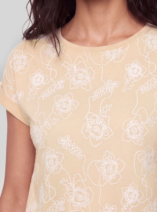 Women Floral Print T-shirt