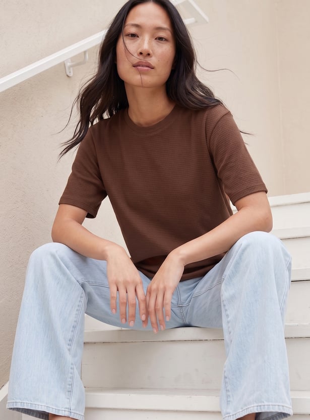 Women Textured T-shirt