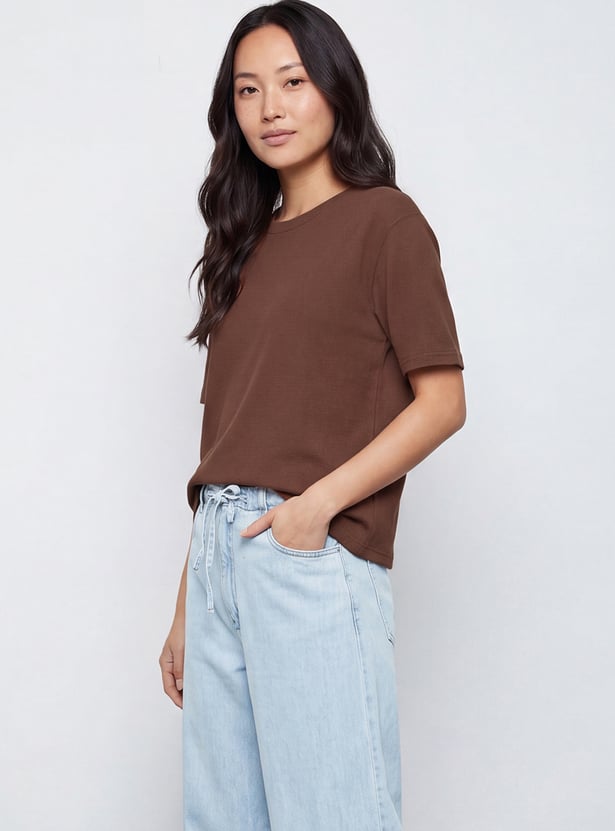 Women Textured T-shirt