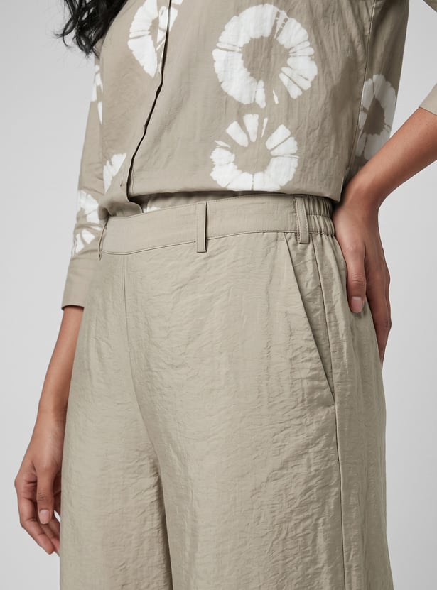 Women Solid Pull-on Palazzos