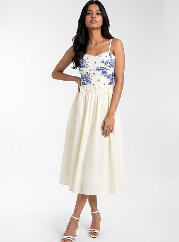Women Embroidered Midi Dress