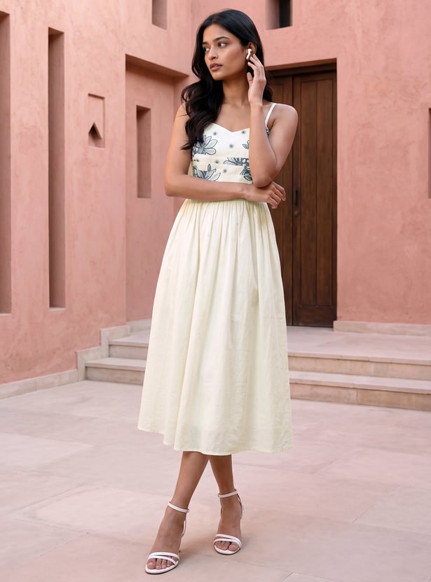 Women Embroidered Midi Dress