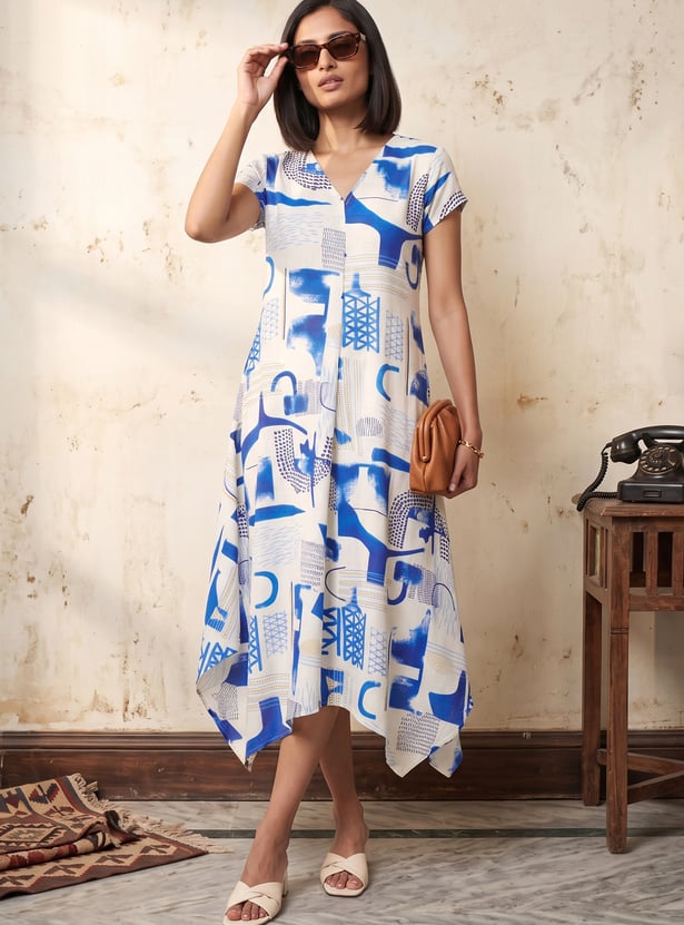 Women Printed Asymmetric Dress